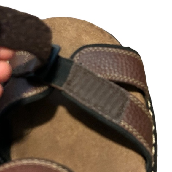 NEW! DR. SCHOLL'S Men's Brown Leather Memory Foam Comfort Sandal-12 - Picture 8 of 14